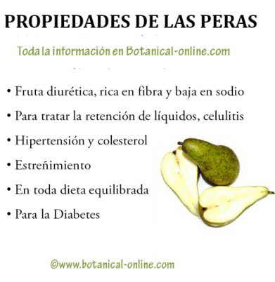 Propiedades de las peras
