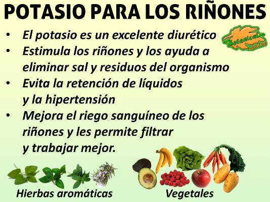 Potasio para los riñones Potasio para los riñones