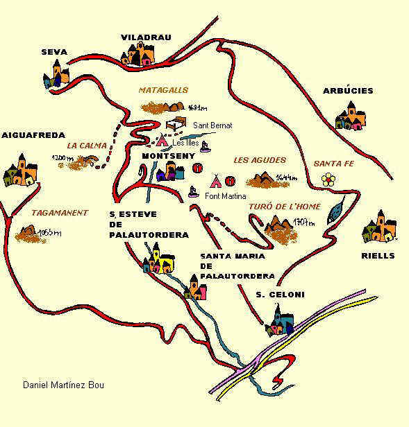 Mapa del montseny