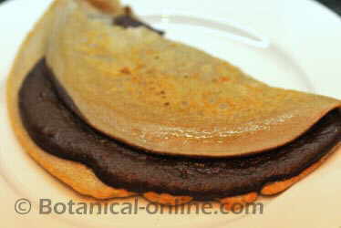 pancake with buckwheat and homemade cocoa cream