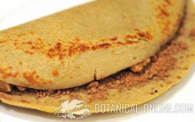 Pancake or banana pancake with carob