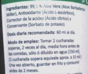 aloe juice label