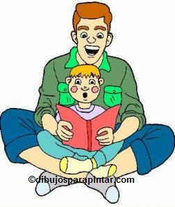 Father reading with his son