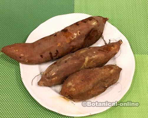 sweet potatoes coming out of the oven