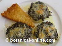 Potatoes stuffed with borage and Parmesan