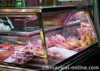 Photo of butcher shop in a market