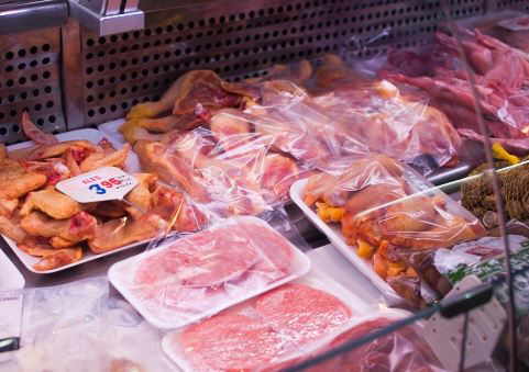 Showcase of a butcher shop