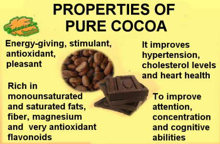 main properties of pure cocoa 