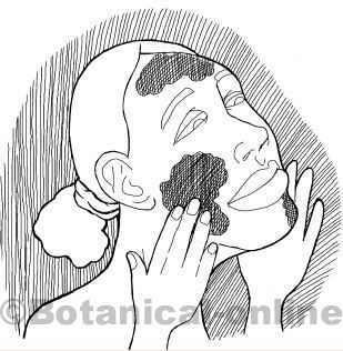 woman applying a chocolate mask on the face