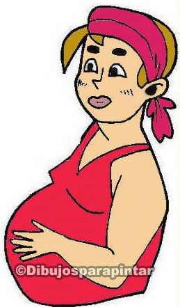 Drawing of woman in pregnancy.