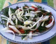 Salad with wild herbs and onion