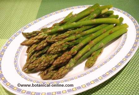 Steamed asparagus