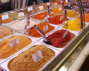 photo of spices in a market