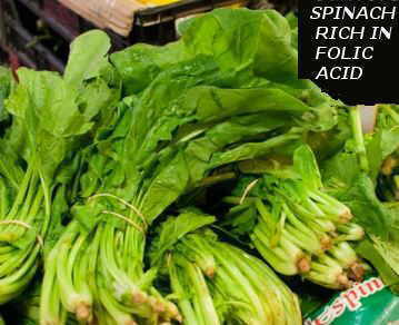 Spinach with folic acid