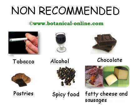 Non recommended food for pancreatitis