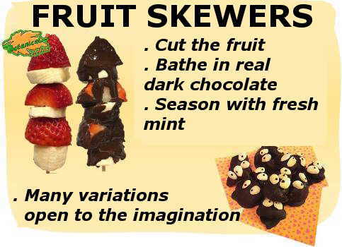 Original fruit skewers.