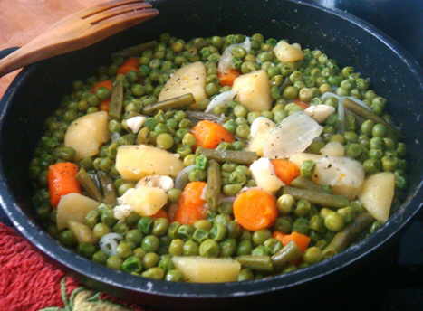 green peas with vegetables