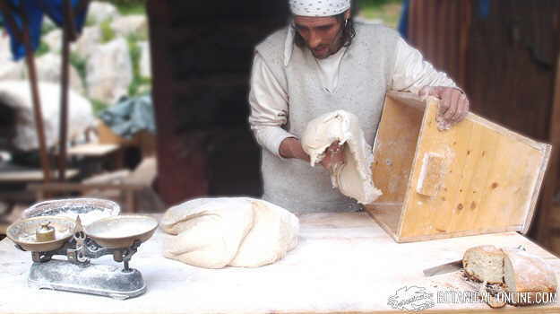 Baker making bread 