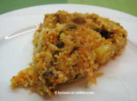 Millet pie with carrots,zucchinii and onions