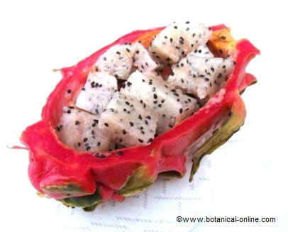 Serving suggestion of dragon fruit