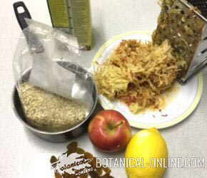 Ingredients of traditional oat porridge recipe