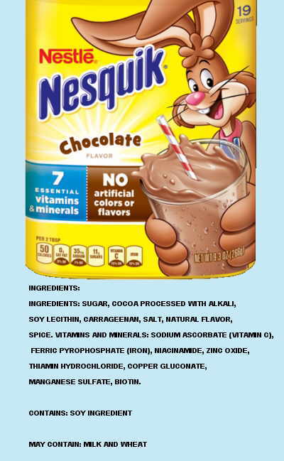 Cocoa powder label for children