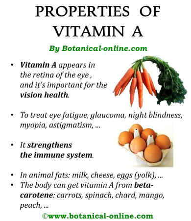 Properties vitamin A
