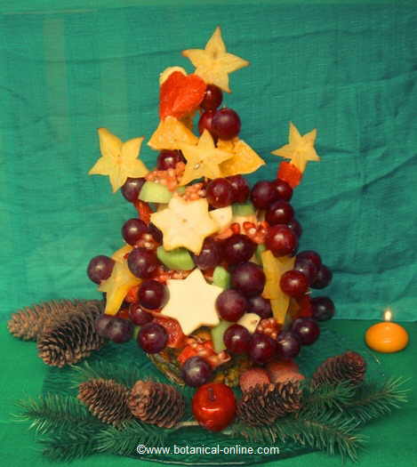 Christmas tree with fruits