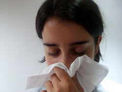 Woman with sinusitis