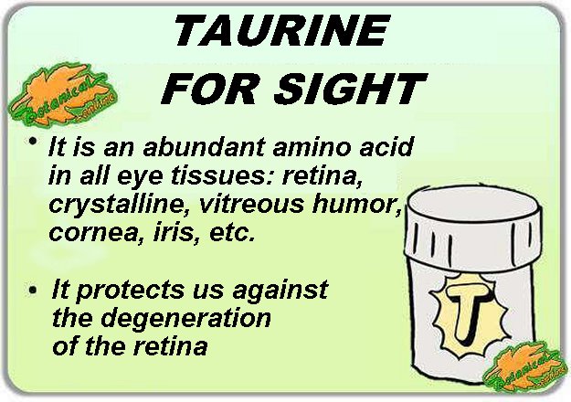 taurine properties and benefits for eyesight and diseases of the eyes