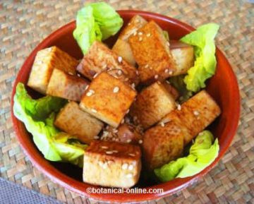 Tofu dish with soy sauce