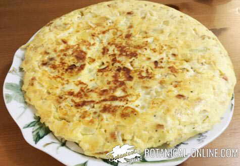 Spanish omelette with potatoes and onion
