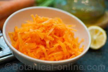 grated carrot with lemon juice and oil