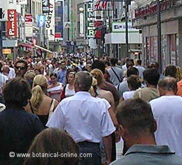 People crowded in a big city