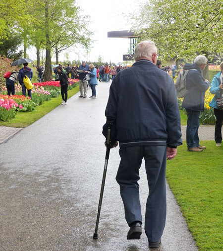 Old man walking in the street