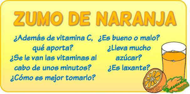 jugo naranja o zumo, propiedades beneficios mitos y composicion