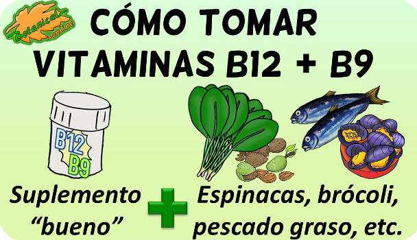 como tomar vitamina b12 y b9 acido folico