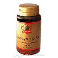 Enzimas Papaya y Piña 400mg 90 cápulas de Obire