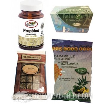 Pack de productos naturales contra la tos y garganta irritada