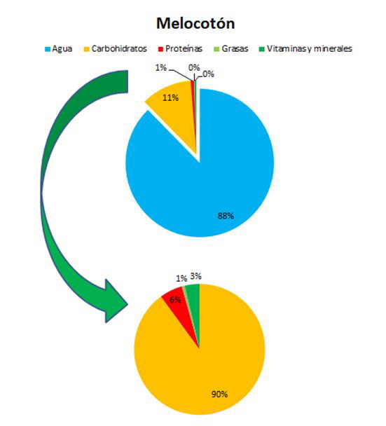 composicion del melocotón