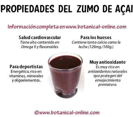 Propiedades del zumo de açai