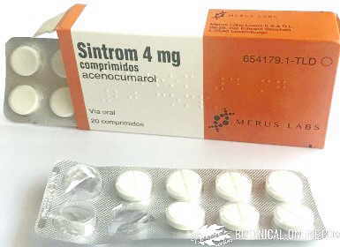 sintrom envase pastillas usado medicamento caja