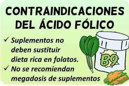 contraindicaciones del acido folico vitamina b9