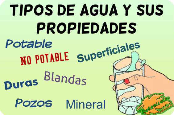 tipos de agua y propiedades