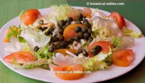 Plato de ensalada con alcaparras