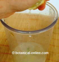 Aloe vera gel with lemon juice