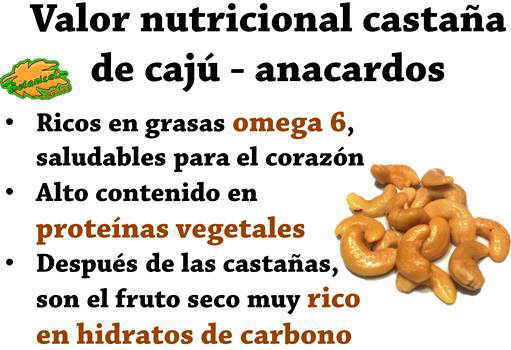 propiedades de anacardos o castaña de caju valor nutricional