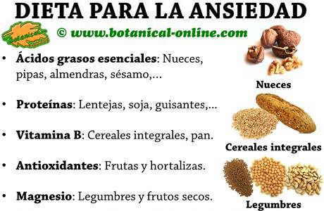 dieta recomendada y alimentos para la ansiedad