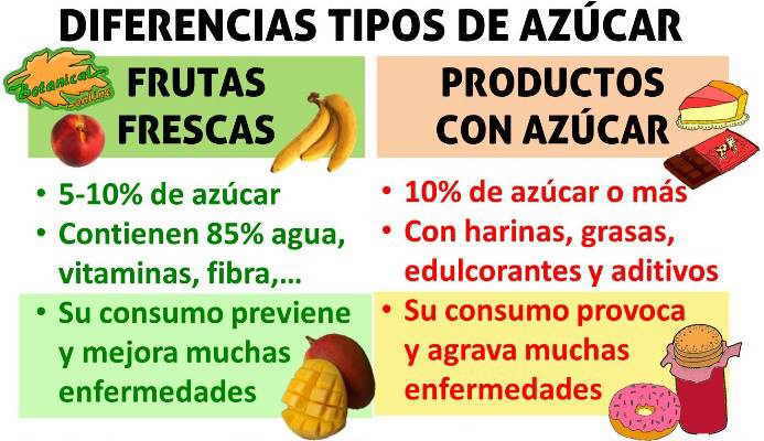 diferencia entre los alimentos ricos en azúcar y los productos industriales ricos en azucar