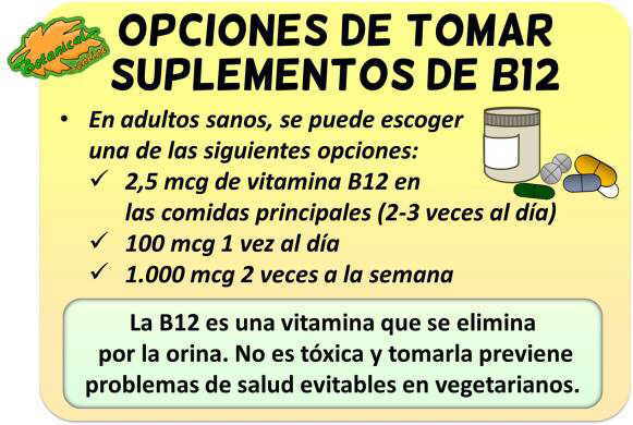 como tienen que tomar suplementos de vitamina b12 vegetarianos y veganos en dosis y cantidades